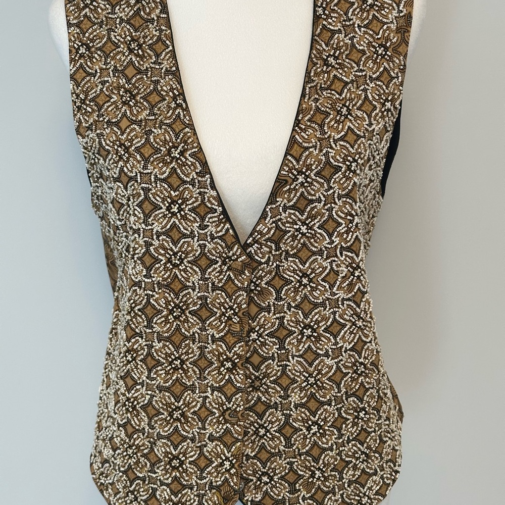 Vintage Beaded Vest Size M